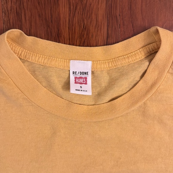 🚫SOLD🚫 Re/Done x Hanes 70s Recycled Loose "Try It" Tee in Vintage Gold - Picture 5 of 5